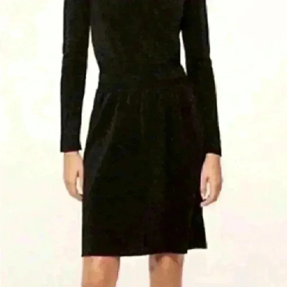 Tory Burch Women’s Isabelle Blouson Ruffle Neck Cocktail Dress Black Size Medium - Picture 2 of 12